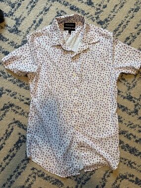 Bonobos Men's Slim Fit Floral Short Sleeve Button Down Shirt Size Small